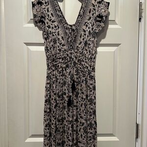 Angie Black and Cream Floral Maxi Dress